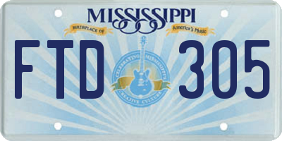 MS license plate FTD305