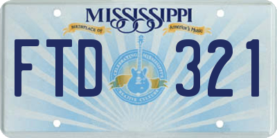 MS license plate FTD321