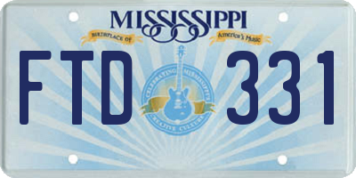 MS license plate FTD331