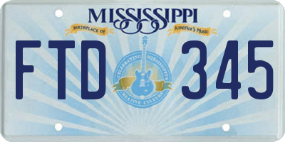MS license plate FTD345
