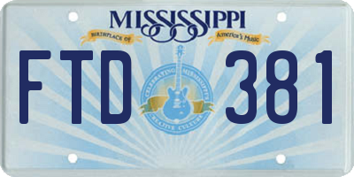 MS license plate FTD381