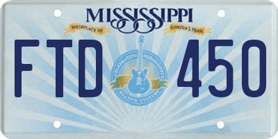 MS license plate FTD450