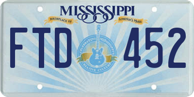 MS license plate FTD452