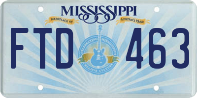 MS license plate FTD463