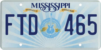MS license plate FTD465