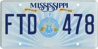 MS license plate FTD478