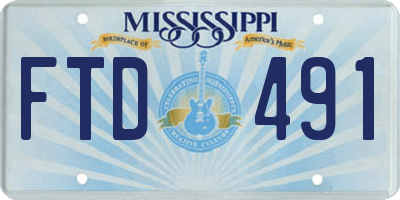 MS license plate FTD491