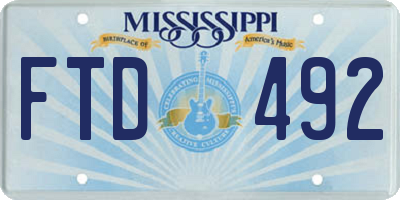 MS license plate FTD492