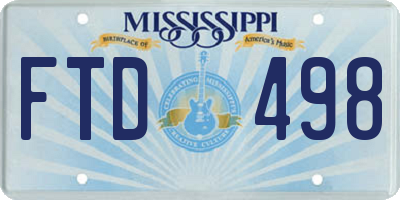 MS license plate FTD498