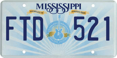 MS license plate FTD521