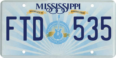 MS license plate FTD535