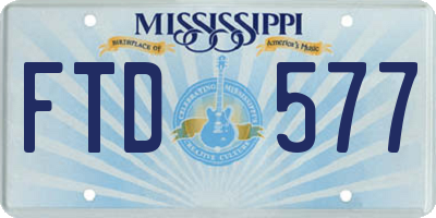 MS license plate FTD577