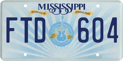 MS license plate FTD604