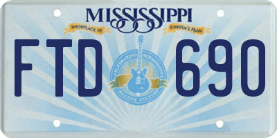MS license plate FTD690