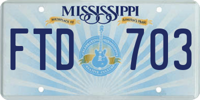 MS license plate FTD703
