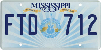 MS license plate FTD712