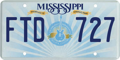 MS license plate FTD727