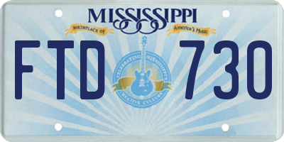 MS license plate FTD730