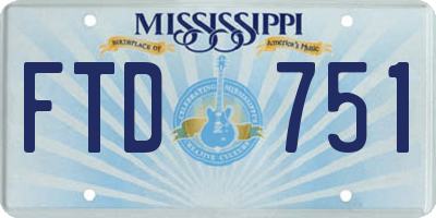 MS license plate FTD751