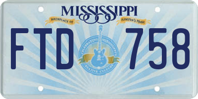 MS license plate FTD758