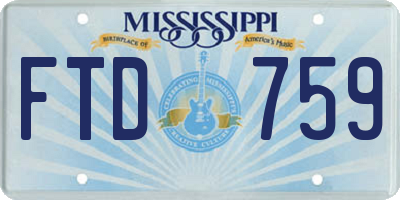 MS license plate FTD759