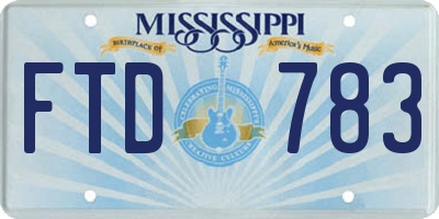 MS license plate FTD783