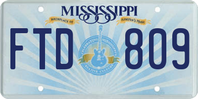 MS license plate FTD809