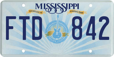 MS license plate FTD842