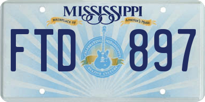 MS license plate FTD897