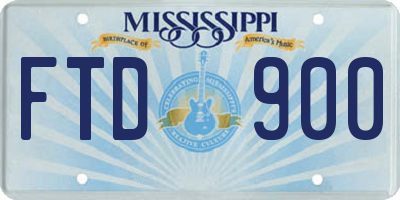 MS license plate FTD900