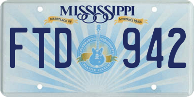 MS license plate FTD942