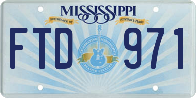 MS license plate FTD971