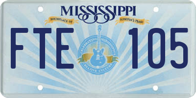 MS license plate FTE105