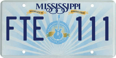 MS license plate FTE111