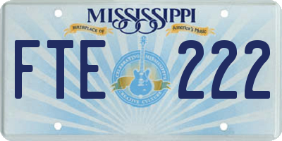 MS license plate FTE222