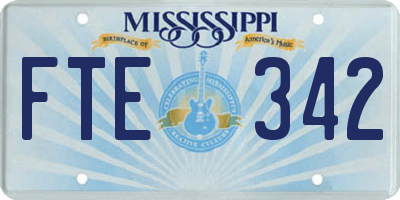 MS license plate FTE342