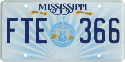 MS license plate FTE366