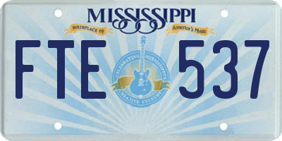 MS license plate FTE537