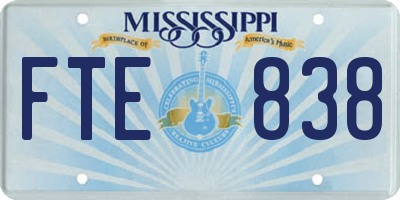 MS license plate FTE838