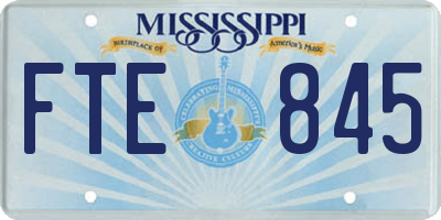 MS license plate FTE845