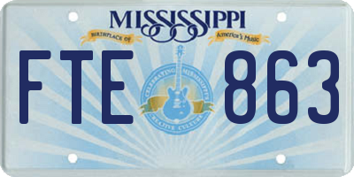 MS license plate FTE863