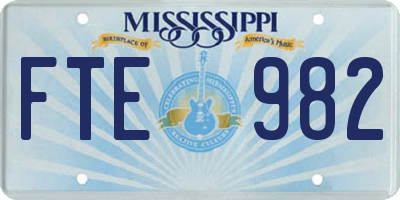 MS license plate FTE982