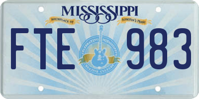 MS license plate FTE983