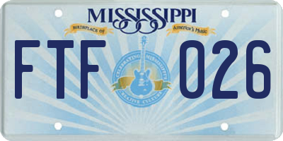 MS license plate FTF026