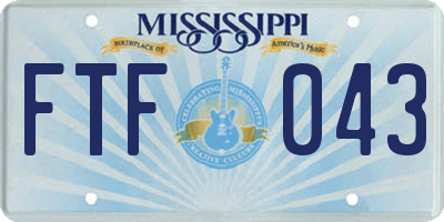 MS license plate FTF043