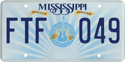 MS license plate FTF049