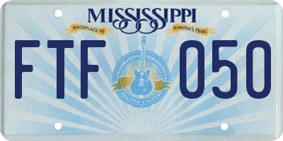 MS license plate FTF050