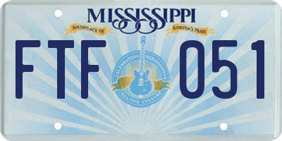 MS license plate FTF051