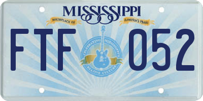 MS license plate FTF052