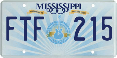 MS license plate FTF215